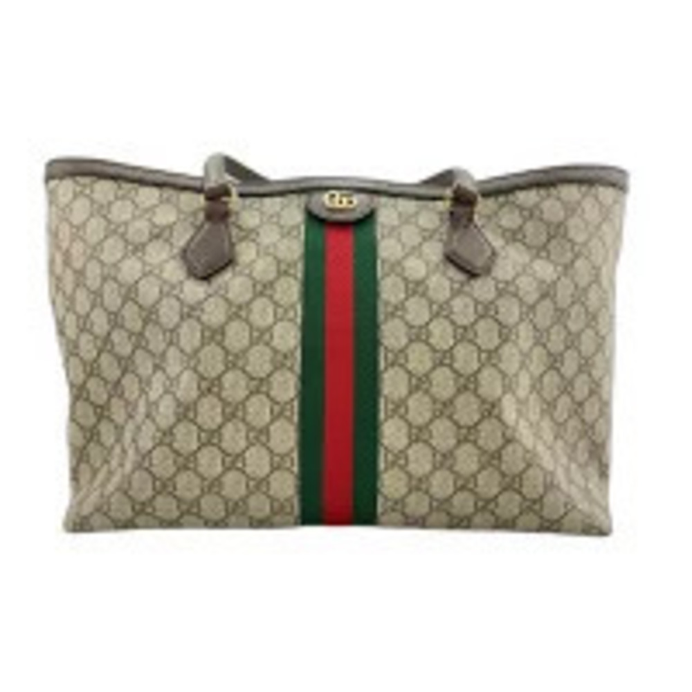 Gucci Ophidia GG Supreme Tote beige ebony monogram Web Brown